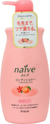 Бальзам-ополаскиватель Naive для сухих волос экстракт персика и масло шиповника, 550мл