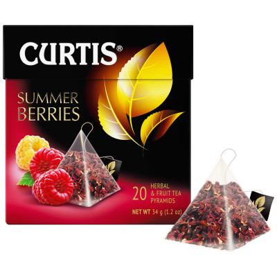 Чай Curtis Summer Berries фруктовый в пирамидках, 20х1.47г