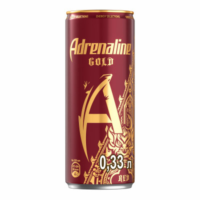 Энергетический напиток Adrenaline Gold Red Вишня, 330мл