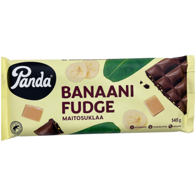 Шоколад молочный Panda с кусочками помадки со вкусом банана, 145г