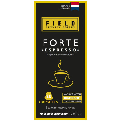 Кофе Field Nespresso Forte Espresso в капсулах, 20x5.2г