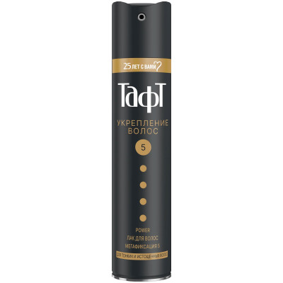 Лак для укладки волос Тафт Power для тонких и истощенных волос укрепление мегафиксация 5, 225мл