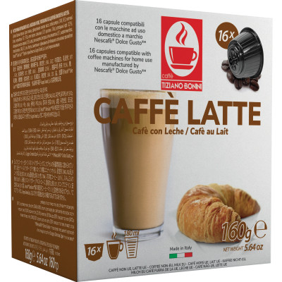 Кофе в капсулах Caffe Tiziano Bonini Latte жареный молотый, 16х10г