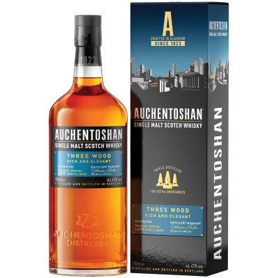 Виски Auchentoshan Three Wood 43% в подарочной упаковке, 700мл
