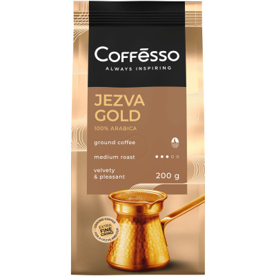 Кофе Coffesso Jezva Gold молотый жареный для турки, 200г