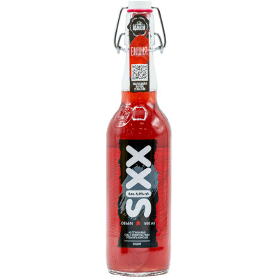 Напиток пивной Sixx вишня нефильтрованный осветлённый пастеризованный 6%, 500мл