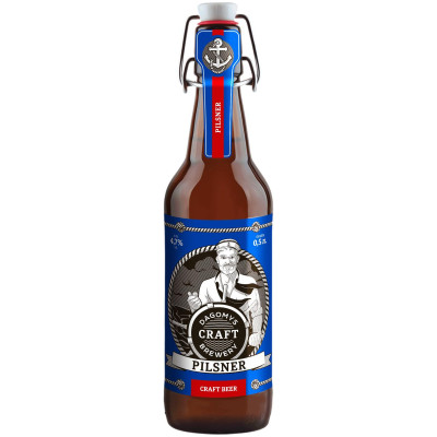 Пиво Dagomys Craft Brewery Пилснер светлое фильтрованное 4.7%, 500мл