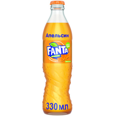 Напиток газированный Fanta со вкусом апельсина безалкогольный, 330мл