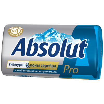 Крем-мыло Absolut Pro туалетное Серебро + гиалурон, 90г