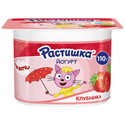 Йогурт Растишка клубника 3%, 110г