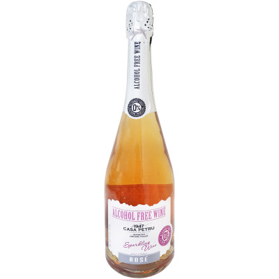 Вино Casa Petru Розе безалкогольное газированное розовое полусладкое 0%, 750мл