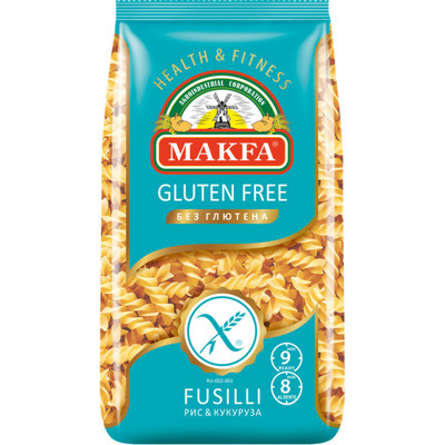 Макароны Makfa Fusilli из рисовой и кукурузной муки без глютена, 300г