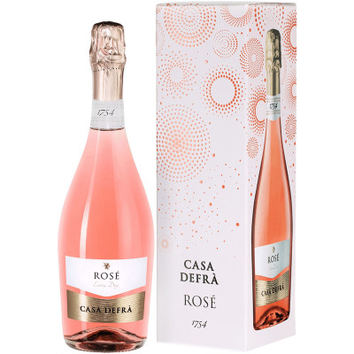 Вино игристое Casa Defra Prosecco Rose розовое Италия подарочная упаковка, 750мл