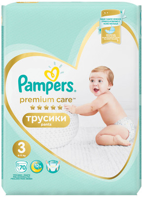 Подгузники-трусики Pampers Premium Care Pants р.3 6-11кг, 70шт