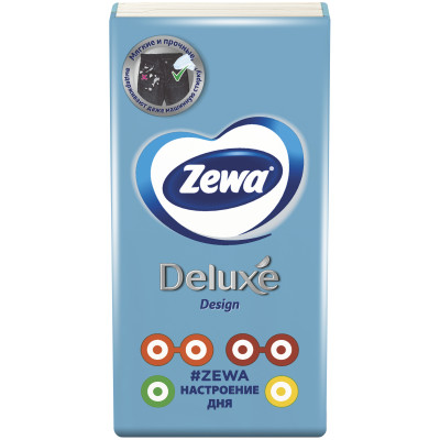 Платки носовые бумажные Zewa Deluxe 3 слоя