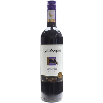 Вино Gato Negro Карменер Сан Педро красное полусухое 13.5%, 750мл