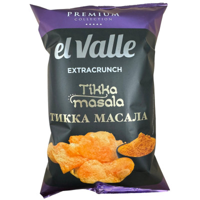 Чипсы EL VALLE картофельные со вкусом Тикка Масала, 125г