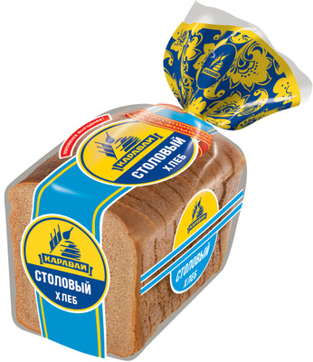 Хлеб Каравай Столовый ржано-пшеничный половинка высший сорт, 375г