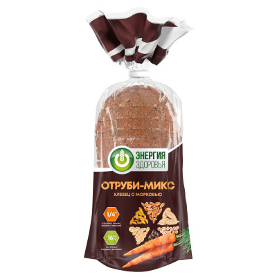 Хлебец Хлебный дом Отруби-микс подовый с морковью, 330г