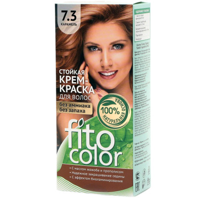 Крем-краска Fito Косметик FitoColor стойкая для волос 7.3 карамель, 115мл