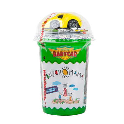 Шарики кукурузные Вкусномама Babycar-сюрприз в молочной кондитерской глазури с игрушкой, 30г