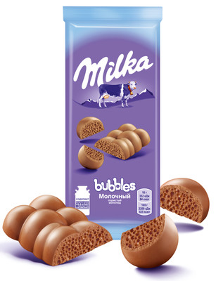 Шоколад молочный Milka Bubbles пористый, 80г