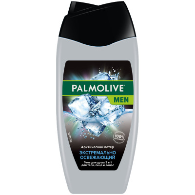 Гель для душа Palmolive MEN мужской Арктический ветер 3в1 для тела лица и волос, 250мл