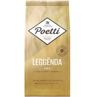 Кофе Poetti Leggenda Oro натуральный жареный в зернах, 250г