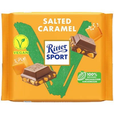 Шоколад Ritter Sport Соленая карамель тёмный, 100г