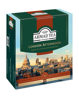 Чай Ahmad Tea London Afternoon чёрный со вкусом и ароматом листовой мелкий в пакетиках, 100х2г
