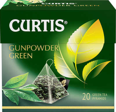 Чай Curtis Gunpowder зелёный с ароматом османтуса в пирамидках, 20x1.7г
