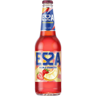 Пивной напиток Essa Дыня и ККлубника пастеризованный 6,5%, 400мл