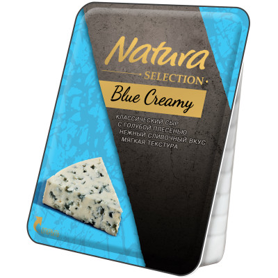 Сыр Natura Selection Blue Creamy сливочный с голубной плесенью 60%, 100г