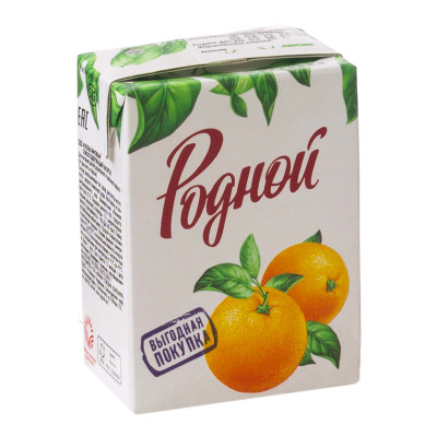 Напиток сокосодержащий Родной апельсиновый, 200мл