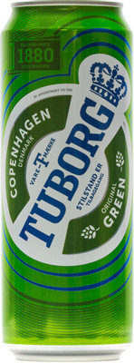 Пиво Tuborg Green Грин светлое 4.6%, 450мл