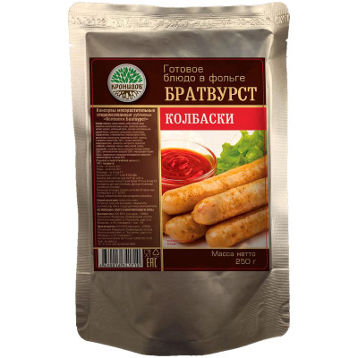 Готовое блюдо Кронидов в фольге Братвурст колбаски, 250г