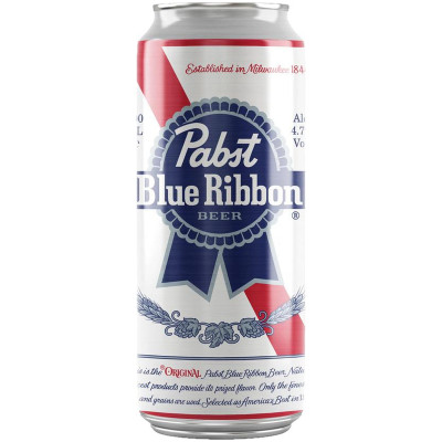 Пиво Pabst Blue Ribbon светлое фильтрованное 4.7%, 500мл
