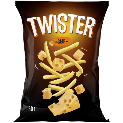 Чипсы картофельные Twister Картофельная Соломка со вкусом сыра, 50г