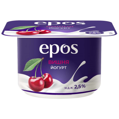 Йогурт Epos густой с вишней 2.5%, 120г