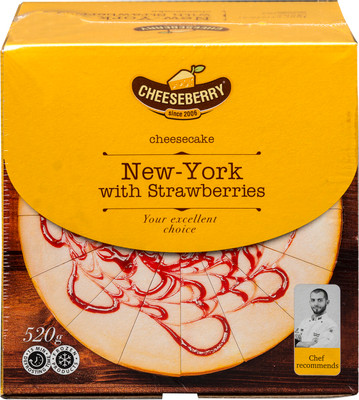 Чизкейк Cheeseberry New-York с клубникой замороженный, 520г