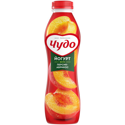 Йогурт питьевой Чудо персик-абрикос 2.4%, 400мл