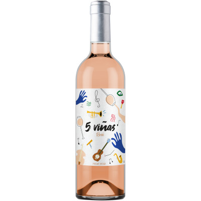 Вино 5 Vinas Rose ординарное розовое сухое, 750мл