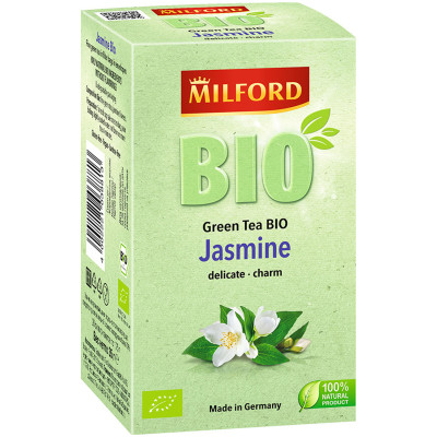 Чай Milford Жасмин Био зелёный в пакетиках, 20х1.75г