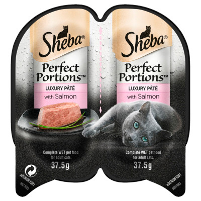 Корм Sheba Perfect Portions паштет с лососем для кошек, 75г