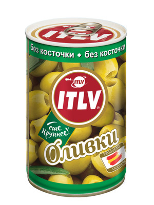 Оливки ITLV зелёные без косточки 240-260, 300г