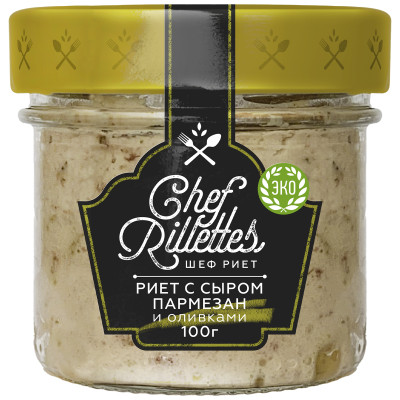 Риет Путина Chef Rillettes из икры трески тихоокеанской с оливками и сыром пармезан, 100г