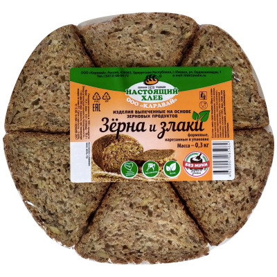 Хлеб Каравай ЗОЖ пшенично-ржаной зерна нарезанный, 300г