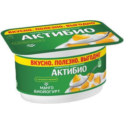Биойогурт Актибио с манго обогащенный бифидобактериями 3%, 110г