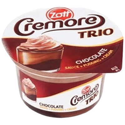 Десерт молочно-шоколадный Zott Cremore Trio ультрапастеризованный 6.3%, 150г