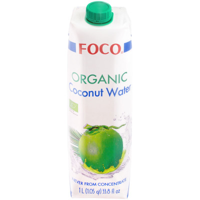 Кокосовая вода Foco Organic органическая, 1л